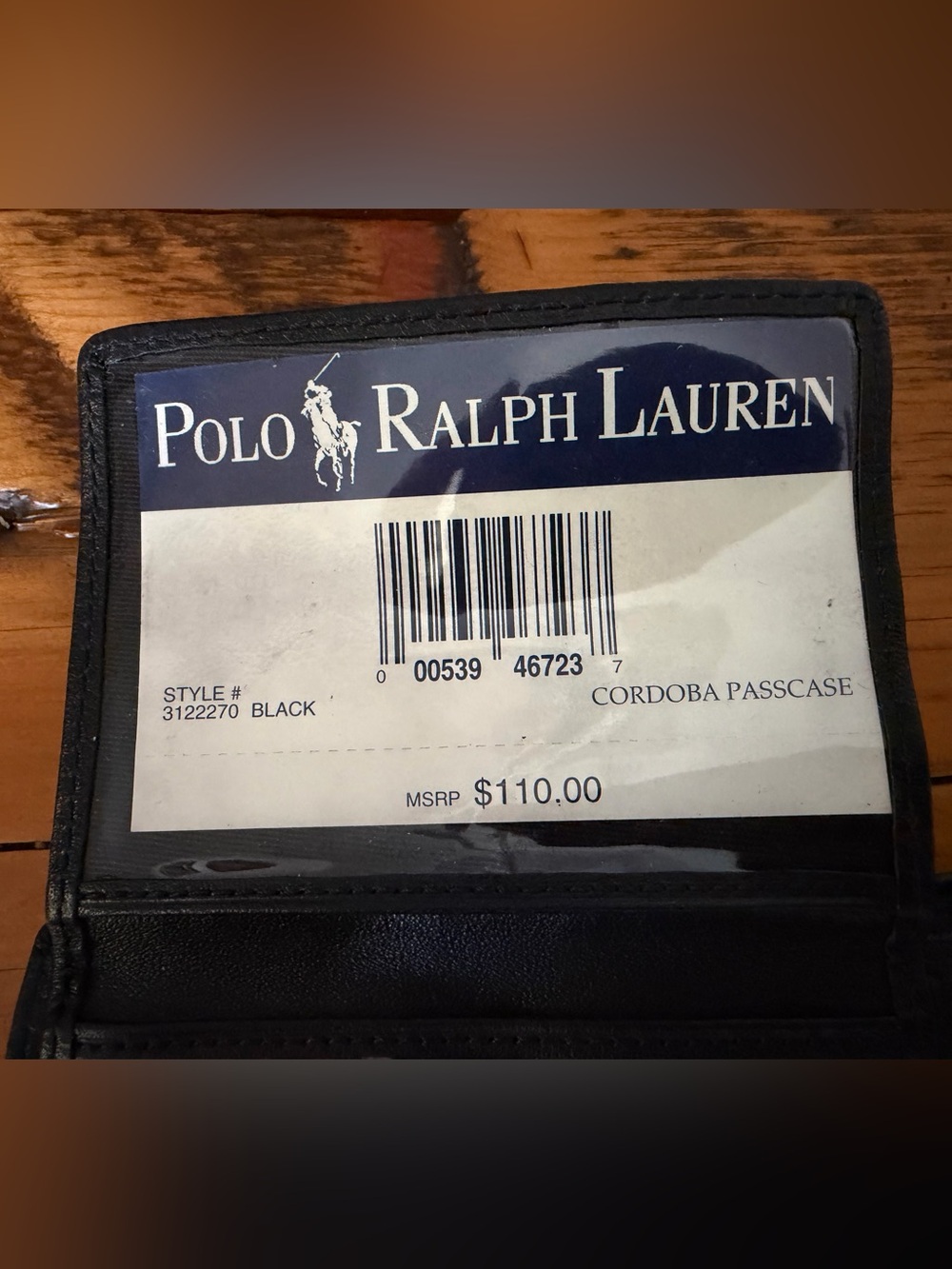Polo by Ralph Lauren Black Leather Bi-Fold Wallet circa 1999 or 2000, Unused - Picture 4 of 13